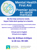 Mental Health First Aid - Virtual - English